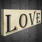 Love Freestanding Wooden Hangable Home Decor Plaque