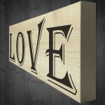 Love Freestanding Wooden Hangable Home Decor Plaque