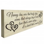 Nanny Heart Of Gold Wooden Freestanding Plaque Love Gift Sign