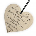 Home Family Blessing Wooden Hanging Heart Plaque