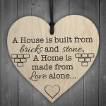 A Home Is Made From Love Wooden Hanging Heart Plaque