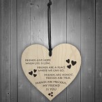 My Friend Is You Wooden Hanging Heart Friendship Plaque