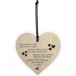 My Friend Is You Wooden Hanging Heart Friendship Plaque