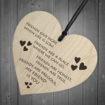 My Friend Is You Wooden Hanging Heart Friendship Plaque