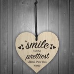 Smile Is The Prettiest Thing Wooden Hanging Heart Plaque