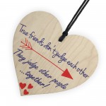 True Friends Judge Togther Novelty Wooden Hanging Heart Plaque