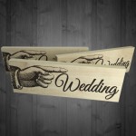 Wedding Pointing Hand Direction Sign Wooden Freestanding Plaque