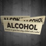 Alcohol Story Salad Novelty Wooden Freestanding Plaque Sign