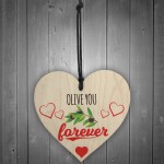 Olive You Forever Wooden Hanging Heart Plaque Kitchen Sign