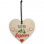 Olive You Forever Wooden Hanging Heart Plaque Kitchen Sign