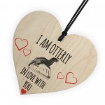 Otterly In Love With You Wooden Hanging Heart Plaque