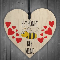 Honey Bee Mine Wooden Hanging Heart Gift