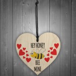 Honey Bee Mine Wooden Hanging Heart Gift
