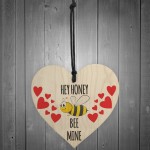 Honey Bee Mine Wooden Hanging Heart Gift