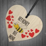 Honey Bee Mine Wooden Hanging Heart Gift