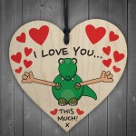I Love You This Much Novelty Wooden Hanging Heart Plaque