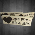 Days Until Mr & Mrs Wooden Freestanding Plaque Chalkboard