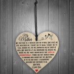 My Mother A Woman Like No Other Wooden Hanging Heart Plaque