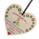 When Mother Is Best Friend Wooden Hanging Heart Plaque