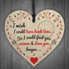 Find You Sooner Love You Longer Wooden Heart Valentines Day Gift