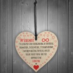 My Soulmate I Love You Wooden Hanging Heart Plaque