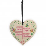 Kiss Me Goodnight Wooden Hanging Heart Plaque Door Sign