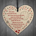 True Friends Now & Forever Wooden Hanging Heart Plaque