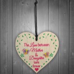 Mother Daughter Love Lasts Forever Wooden Hanging Heart Plaque