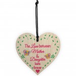 Mother Daughter Love Lasts Forever Wooden Hanging Heart Plaque