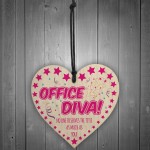 Office Diva! Wooden Hanging Heart Colleague Gift