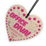 Office Diva! Wooden Hanging Heart Colleague Gift