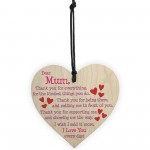 Mum I Love You Everyday Wooden Hanging Heart 