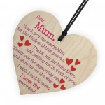 Mum I Love You Everyday Wooden Hanging Heart 