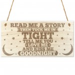 Read Me A Story Kiss Me Goodnight Wooden Hanging Plaque