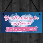 You'll Always Be My Friend Friendship Gift Hanging Plaque Sign