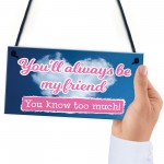 You'll Always Be My Friend Friendship Gift Hanging Plaque Sign