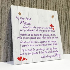 Personalised Friends Are.. Friendship Plaque Sign Thank You Gift