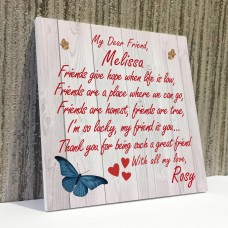 Personalised Friend Is You Friendship Plaque Sign Thank you Gift