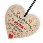 Better Than Sister My Child's Auntie Wooden Hanging Heart