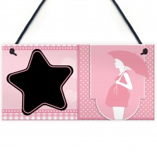 Pregnancy Baby Arrival Countdown Hanging Plaque Vintage Theme