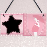Pregnancy Baby Arrival Countdown Hanging Plaque Vintage Theme