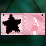 Pregnancy Baby Arrival Countdown Hanging Plaque Vintage Theme