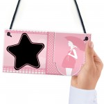 Pregnancy Baby Arrival Countdown Hanging Plaque Vintage Theme