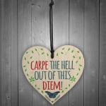 CARPE The Hell Out Of This DIEM! Motivational Hanging Heart Gift