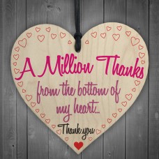 A Million Thanks From My Heart Wooden Hanging Thank You Gift
