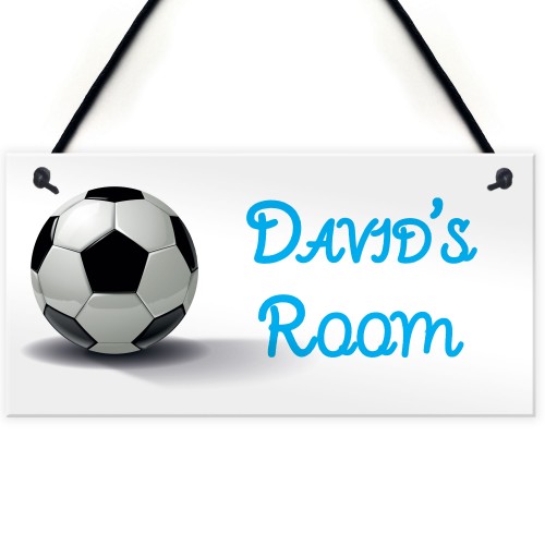 Personalised Football Boys Name Room / Man Cave Hanging Sign