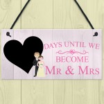 Countdown Days Unitl Mr & Mrs Couple Chalkboard Wedding Sign 