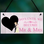 Countdown Days Unitl Mr & Mrs Couple Chalkboard Wedding Sign 