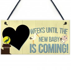 Countdown Chalkboard Weeks Until The Baby Is Coming Hanging Sign