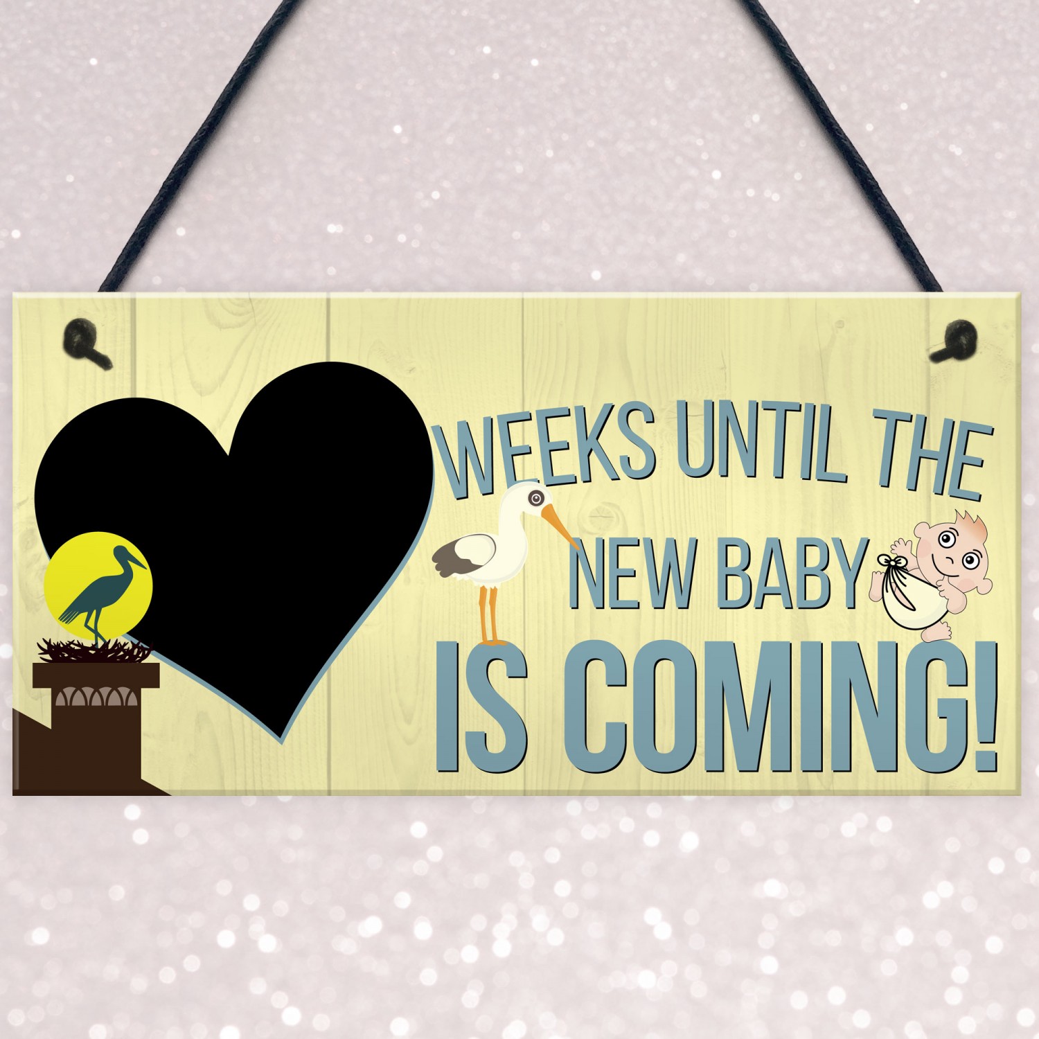 Countdown Chalkboard Weeks Until The Baby Is Coming Hanging Sign